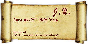 Januskó Mária névjegykártya